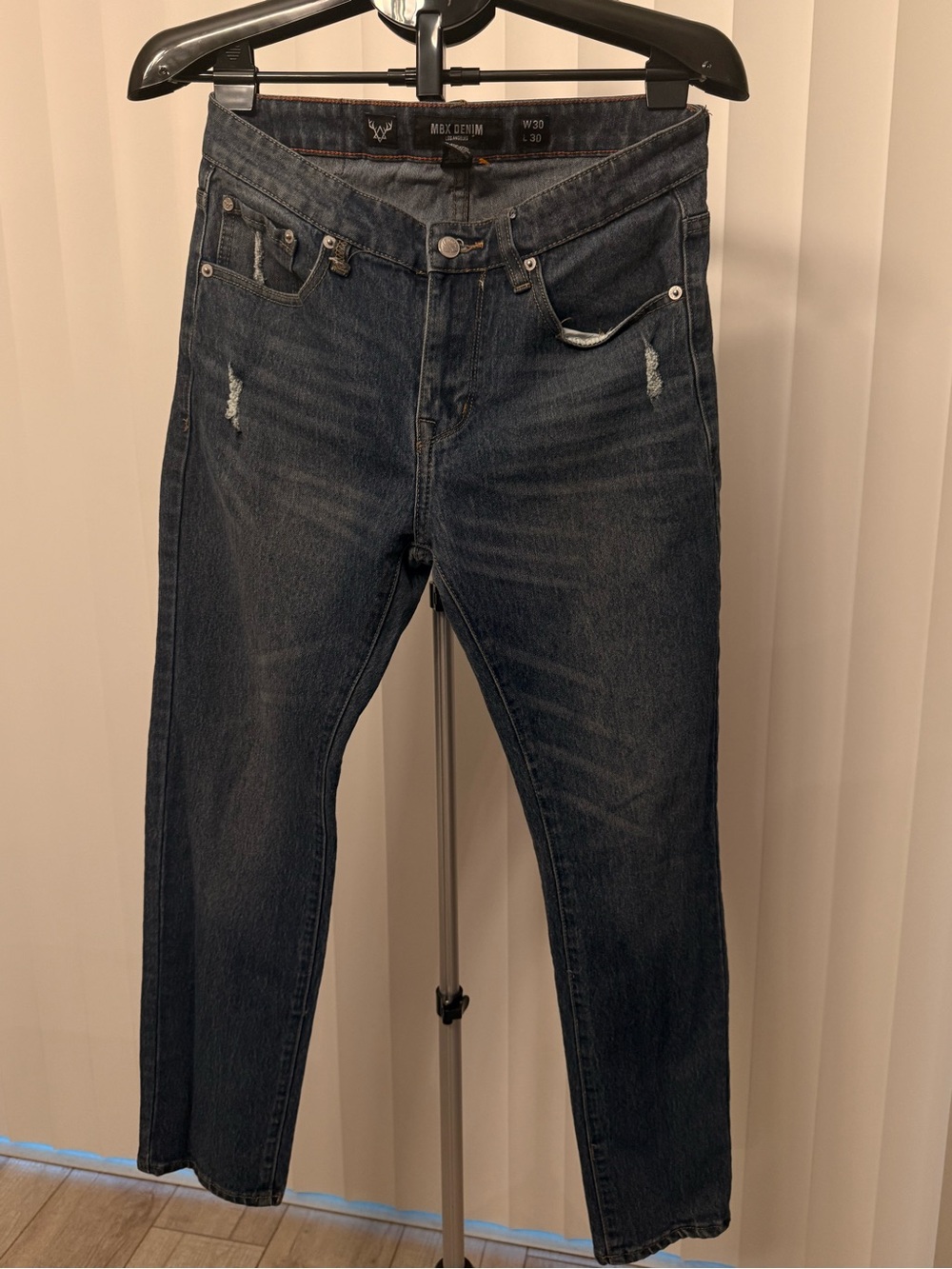 MBX Denim Jeans Straight Men's Blue, Medium Wash, 5-Pocket